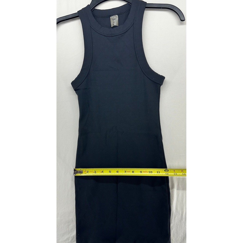 Tna Aritzia Black Ribbed Mini Dress Sleeveless Racerback Bodycon Size XS - Picture 5 of 7